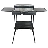 ARDES ARBBQ02 Barbacoa eléctrica sin humo BRASERO FEET, parrilla eléctrica doble portátil XXL con protector contra salpicaduras y pantalla, tablero y soporte, barbacoa para interiores y exteriores