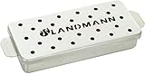 Landmann Caja de Ahumado Selection | para ahumar con astillas de Madera, pellets de Madera, harina de Ahumado | para Parrillas de Gas y carbón | Capacidad 700 ml [Acero Inoxidable]