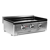 FireFriend BQ-6395 Parrilla de gas, tres quemadores, acero inoxidable, Negro, 56.5 x 28 x 78 cm