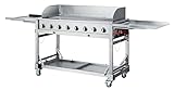 METRO Professional Barbacoa de gas, 8 quemadores, plegable, con 4 ruedas, plateada