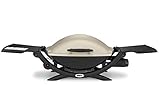Weber Q2000 Barbacoa de Gas, 55 x 39 cm, con mesas laterales plegables, Titanium 53060049