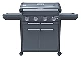 CAMPINGAZ GAS BBQ SERIE 4 PREMIUM S, BARBACOA GAS GRILL CON 4 QUEMADORES DE ACERO INOXIDABLE 13,6KW, 1 QUEMADOR LATERAL