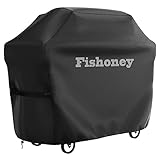 Fishoney Funda Barbacoa, Funda Barbacoa Exterior Impermeable, Funda Barbacoa Impermeable, Funda para Barbacoa Exteriores, 210D Oxford Anti-Viento/UV/Resistente al Desgarro BBQ Cover(145x61x117cm)…