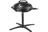 George Foreman Grill - Parrilla Eléctrica, Barbacoa Interior y Exterior, 15 Raciones, Bandeja de Goteo Extraíble, Revestimiento Antiadherente, Incluye Tapa, 2400 W, 5 Temperaturas, Negro - 22460-56