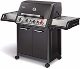 Enders Monroe Black Pro 4 IK Turbo Barbacoa gas - Barbacoa de gas con infrarrojos, Heat Range, Simple Clean y rejilla esmaltada - Barbacoa con tapa con 4 quemadores y 2 estantes #837033