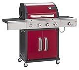 Landmann Triton 4.1 Parrilla Carro Gas Negro, Burdeos - Barbacoa (Parrilla, Gas, 14 Personas(s), Carro, Parrilla, Negro, Burdeos)