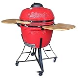 Auplex Barbacoa Kamado de cerámica para barbacoa de 60,96 cm