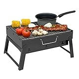 SA Products Parrilla plegable de carbón – Mini barbacoa portátil de mesa – Gran barbacoa plegable para jardín, fiesta, festivales, picnic, senderismo, pequeño hoguera – fácil de llevar en una mochila