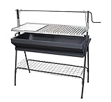 Imex El Zorro 71764 - Barbacoa con Parrilla-Plancha y Elevador, Negro, 80x50x115 cm