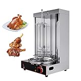 Parrilla eléctrica vertical, Parrilla giratoria automática 360 ​​° Parrillas universales para asador sin humo, máquina de kebab Shawarma doner para pollo, parrilla para BBQ ​jardín fiestas en casa