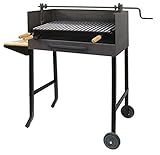 Imex El Zorro 71525 - Barbacoa con ruedas, elevador y parrilla inox, 72 x 40 x 100 cm, color negro