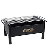 Bricoloco Mini Barbacoa portátil sobremesa carbón Parrilla Grill Hierro Artesanal 33X23X20CM. para balcón, terraza, Camping, Barco.