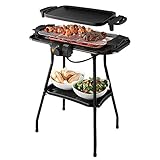 Russell Hobbs Barbacoa y Plancha de Asar Classic - Grill Eléctrico, Incluye Plancha, Temperatura Regulable, 2000 W, Uso Con o Sin Patas, Negro - 20950-56