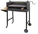 IMEX EL ZORRO 71523 - Barbacoa con ruedas, elevador y parrilla inox, 50 x 40 x 100 cm, color negro