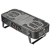 Gartenfreude Barbacoa de gas plegable Travelstar para camping, barbacoa de balcón, 18 x 25 x 56,5 cm, color negro