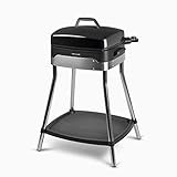 CREATE R&B KING - Barbacoa Eléctrica de Exterior, con patas Acero Inoxidable, 2000W, Termostato Regulable en 5 potencias, Plancha de la parrilla de 3 Superficies, Fácil de Limpiar, 38,1x43,1x82 cm