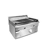 Romux® - Barbacoa Piedra Volcánica a Gas 50 cm Sobremesa | Barbacoa Industrial de Calidad Profesional para Restaurantes y Empresas de Catering Conserva Todo el Sabor Bebido a su Piedra Volcánica