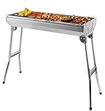 Uten parrilla de carbón gruesa 430 en parrilla de barbacoa de acero inoxidable parrilla plegable antideslizante