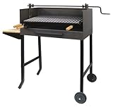 Imex El Zorro 71524 - Barbacoa con ruedas, elevador y parrilla inox, 61 x 40 x 100 cm, color negro