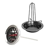 Fackelmann Set de Utensilios para Barbacoa, Incluye 1 Soporte Especial para Asar Pollo de 19 cm y 1 Termómetro de Cocina Profesional para Asados, 14 cm