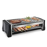 HengBo Barbacoa Eléctrica Sin Humo de Doble Capa con Bandeja de Goteo, Apto para Interiores y Exteriores, Temperatura Regulable, 2000W, Negro