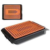 Barbacoa eléctrica STARLYF Smokefree Grill Copper - Sin Humo ni olores, Barbacoa con revestimiento de cobre antiadherente, 1250W, Termostato Ajustable