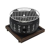 Amusingtao - Parrilla japonesa de carbón vegetal para mesa, miniparrilla barbacoa de estilo japonés, placa de barbacoa, fogón de cocina portátil, accesorios para fiesta barbacoa