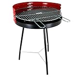 Algon - Barbacoa de Carbón Redonda con Refuerzo Resistente y Duradero. Parrilla Zincada Ideal Para Exterior. Barbacoas de carbon con Patas. Diametro 50 cm