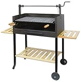 IMEX EL ZORRO 71505 - Barbacoa con ruedas elevador y parrilla inox, 135 x 75 x 42 cm, color negro