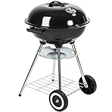 TecTake Barbacoa Barbecue Grill con Carbón Vegetal Parrilla Fumador - varios modelos - (Barbacoa con tapa y ruedas kettle | no. 401665)