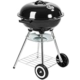 TecTake Barbacoa Barbecue Grill con Carbón Vegetal Parrilla Fumador - varios modelos - (Barbacoa con tapa y ruedas kettle | no. 401665)