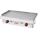 MBH - Plancha a gas profesional para bar y restaurante 80 cm. Plancha a gas cocina industrial hostelería - MADE IN SPAIN