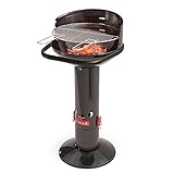 Barbecook Loewy 45 Barbacoa de Carbon con Cortavientos, Barbacoa Redonda con QuickStart y QuickStop, Ajustable en 3 Posiciones, Acero Inoxidable, Parrilla de Ø 43 cm