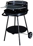 Tarrington House - Barbacoa de carbón | portátil con Ruedas | Doble Parrilla | Altura parilla Ajustable, Parrilla Ø 48 cm, Negro