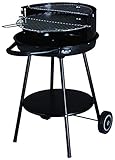 Tarrington House - Barbacoa de carbón | portátil con Ruedas | Doble Parrilla | Altura parilla Ajustable, Parrilla Ø 48 cm, Negro