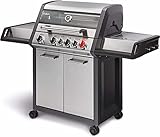 Enders Monroe Pro 4 SIK Turbo Barbacoa gas - Barbacoa de gas y Barbacoa jardín exterior con infrarrojos, tapa, estantes y Heat Range - Barbacoa con tapa y 4 quemadores #837833