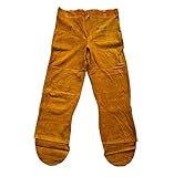 ELCAN Pantalon de soldadura profesional de cuero negro ignífugo resistente al calor, ropa de trabajo para soldar electrodo, TIG, MIG, MAG, barbacoas, chimeneas, hornos… (Talla XL)