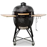 Kamado Barbacoa - Parrilla Ceramica Grande Limited Negra BBQ - Ideal para Uso en Exterio - Barbacoa Terraza - Barbacoa Japonesa - Smoker BBQ - Barbacoa Carbon De Mesa - Barbacoa Ø 64cm