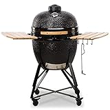 Kamado Barbacoa - Parrilla Ceramica Grande Negra BBQ - Ideal para Uso en Exterio - Barbacoa Terraza - Barbacoa Japonesa - Smoker BBQ - Barbacoa Carbon De Mesa - Barbacoa Ø 59cm