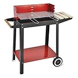 Algon S2202214 Barbacoa de Carbon con Ruedas Ne Gramos o Rojo (52 X 27 cm)