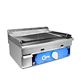 Cleiton® - Barbacoa Piedra Volcánica a Gas 50 cm Sobremesa | Barbacoa Industrial de Calidad Profesional para Restaurantes y Empresas de Catering Conserva Todo el Sabor Bebido a su Piedra Volcánica