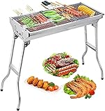 Uten Barbacoa Portátil de Acero Inoxidable Barbacoa Plegable Parrillada Asador al Aire Libre BBQ de Carbón para Cocinar Camping Senderismo Picnics…