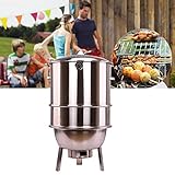 Parrillas y ahumadores grandes para barbacoas, parrillas para barbacoa de carbón de acero inoxidable, parrilla combinada para fumadores para camping, picnic, viajes, jardín, terraza, fiesta