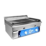 Cleiton® - Barbacoa Piedra Volcánica a Gas 100 cm Sobremesa | Barbacoa Industrial de Calidad Profesional para Restaurantes y Empresas de Catering Conserva Todo el Sabor Bebido a su Piedra Volcánica