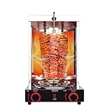Yu Liao Asador Vertical eléctrico, máquina de Barbacoa de Gas Máquina de Kebab Kebab sin Humo Máquina de Barbacoa con rotación de 360° Máquina de asador de Parrilla Desmontable