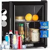 KLARSTEIN Brooklyn Nevera Pequeña Portatil Eléctrica Puerta Cristal, Mini Nevera Silenciosa para Casa y Oficina, Frigorificos Pequeños Refrescos, Cervezas, Estantes Extraíbles, Minibar 12-18°C, 23 l.