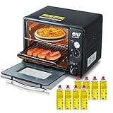 Mini horno portátil de gas de 30 litros, barbacoa de camping 1,3 kW, temporizador Piezo GF-300 + 8 cartuchos de gas 227 g