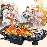 CHENGWENJIE Parrilla De Barbacoa Eléctrica para Interiores Mesa De Barbacoa Coreana Sin Humo Ith 5 Temperatura Ajustable 2000W Alta Potencia para El Hogar Patio Al Aire Libre Cena Útil