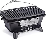 Ironmaster C-2020 Barbacoa Carbón Portátil, Parrilla Barbacoa 100% Hierro Fundido, Barbacoas de Carbon y Leña | 2 Alturas Regulables | Control de Incendios | Puertas de carbón | 4-6 Personas