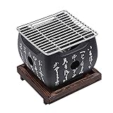 NEWCES Mini Parrilla de carbón de sobremesa for Barbacoa, Parrilla de Barbacoa Japonesa portátil, Estufa de carbón con Parrilla de Malla de Alambre y Barbacoa de Mesa Base (Size : 12cmx12cm)